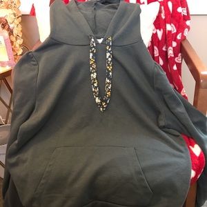 Lauren Conrad gray teal hoody with flower cords worn once